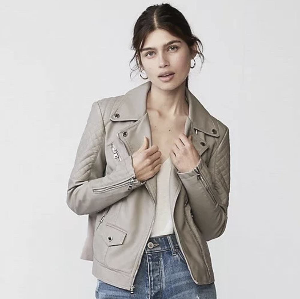 Express Minus the Leather Moto Jacket Taupe Sz M